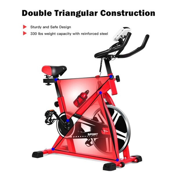 Gymax Exercise Bike Stationary Cycling Bicycle Cardio W