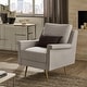 preview thumbnail 3 of 9, Cade Grey Fabric Accent Chair with Gold Metal Legs by iNSPIRE Q Modern
