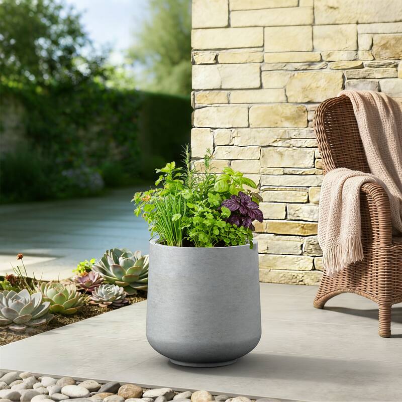 Upgraded Interior Concrete Tall Round Planter for Outdoor Indoor