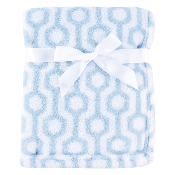 slide 1 of 1, Luvable Friends Baby Boy Coral Fleece Blanket, Blue Hexagon, One Size - Blue Hexagon - One Size Blue Hexagon - One Size