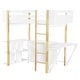 preview thumbnail 9 of 12, Stylish Twin Loft Bed With Built-in Storage Cabinet & Cubes, Versatile Wood Bedframe w/Foldable Desk, Space-Saving Design, White