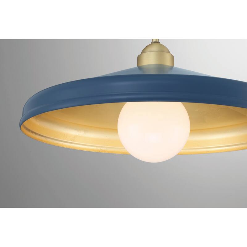 Lumanity Brooks Matte Navy 18" Adjustable Barn Light Pendant - 18'' D x 18'' W x 6'' H