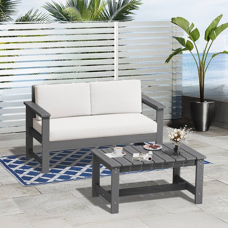 Outdoor Patio HDPE Rectangle Coffee Table