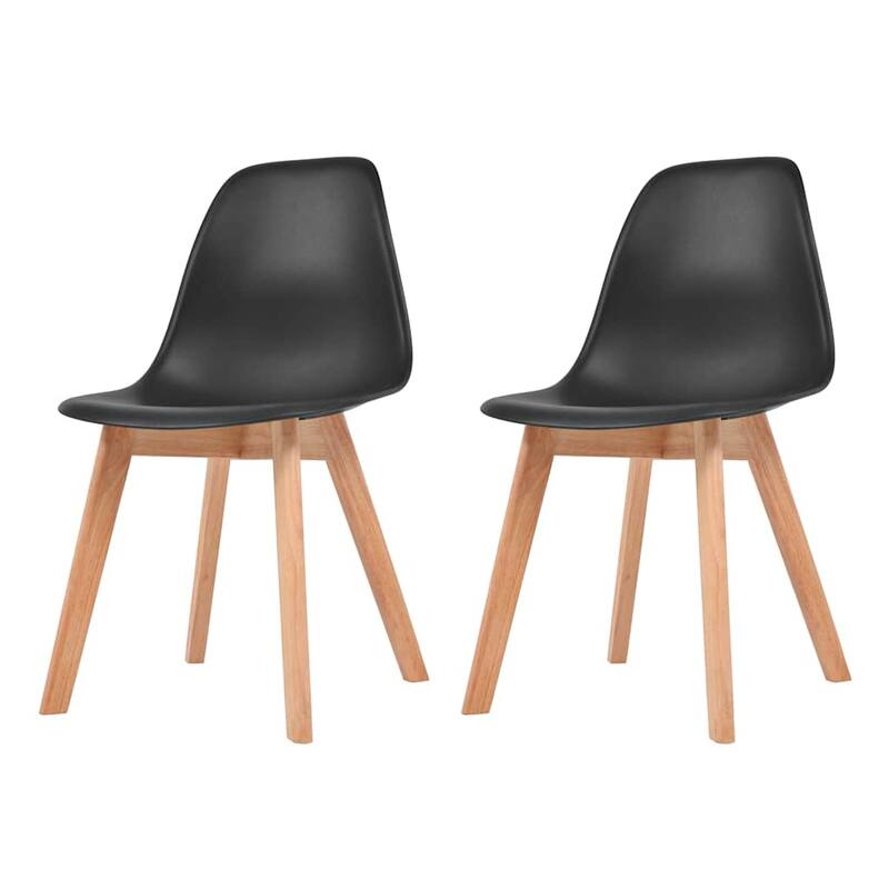 vidaXL Dining Chairs Accent Side Chair with Wooden Legs for Kitchen Plastic
