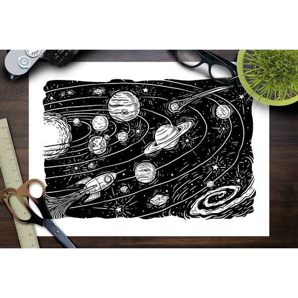 Space Scene Lantern Press Artwork Art Print Multiple Sizes Available 9 X 12 Art Print