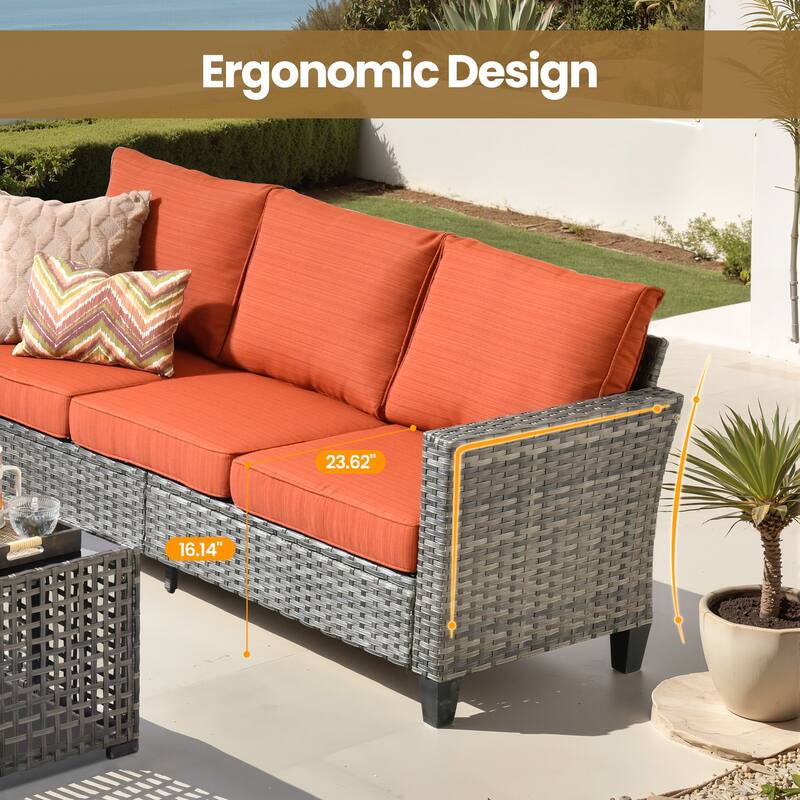 XIZZI Outdoor Wicker Patio Furniture Conversation Set