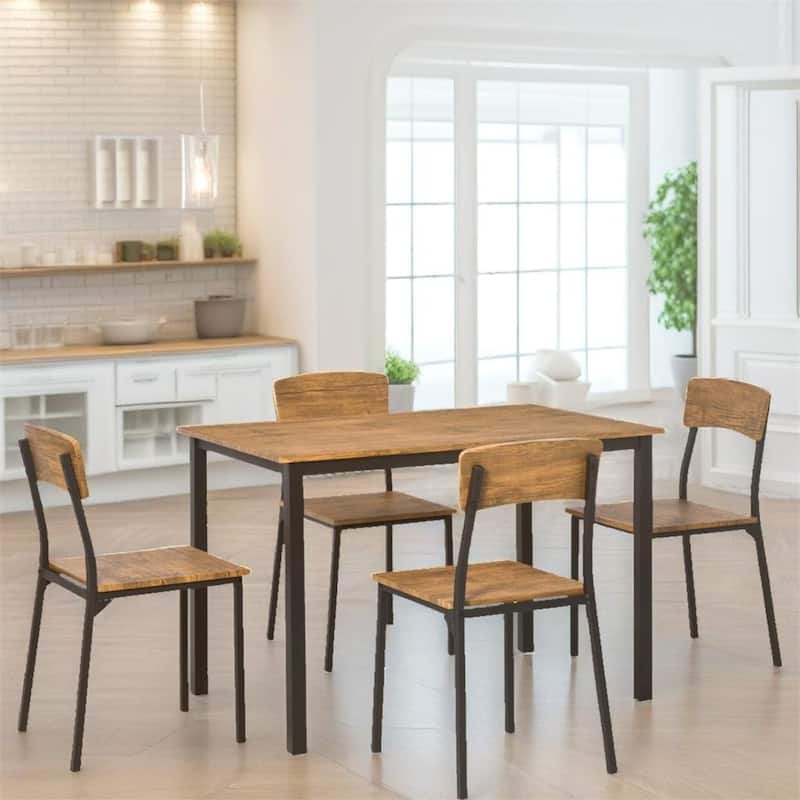 Dining Table Set with Rectangular Kitchen Table and Chairs(Set of 5)