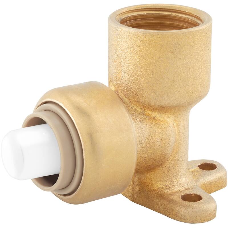 Jones Stephens 3/4" FPT PlumBite Push On Drop Ear 90� Elbow, Bag of 1 - Rough Brass