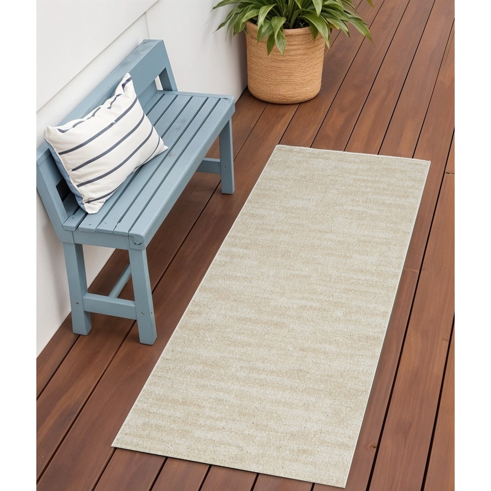 HomeRoots Contemporary Runner Outdoor Rug - 4' Runner