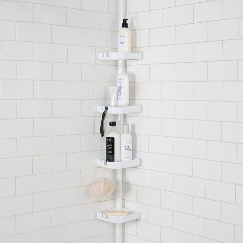 Bath Bliss 4 Tier Tension Corner Shower Organizer Caddy