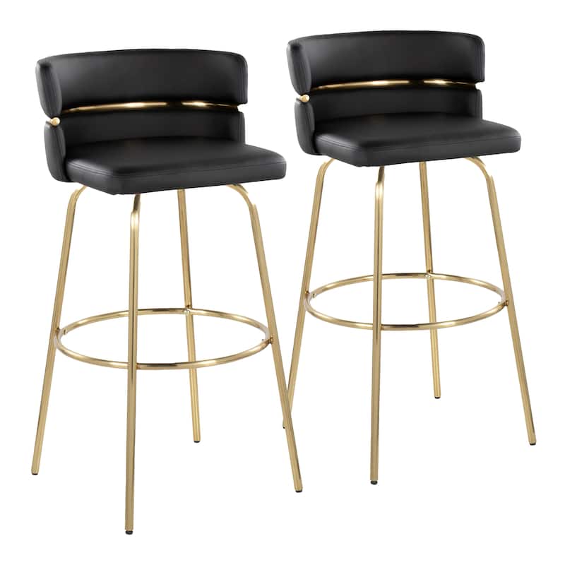 Silver Orchid Lena 30" Fixed-Height Bar Stool (Set of 2)