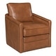 preview thumbnail 1 of 7, Beecham Black Swivel Chair with Glider Base Brown