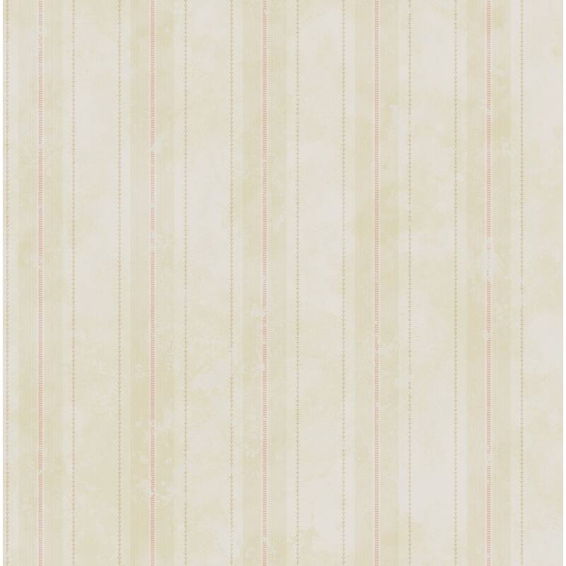 Seabrook Designs Tayla Distressed Stripe Unpasted Wallpaper - 20.5 in. W x 33 ft. L - Metallic Parchment & Blush