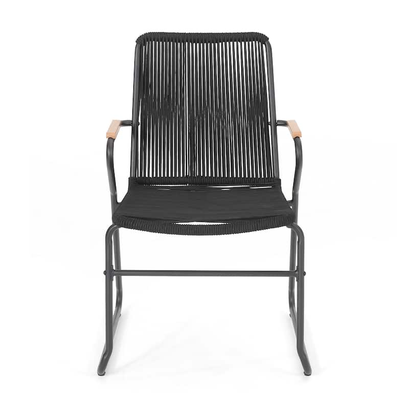 Modern Rope-Weave Outdoor Club Chairs