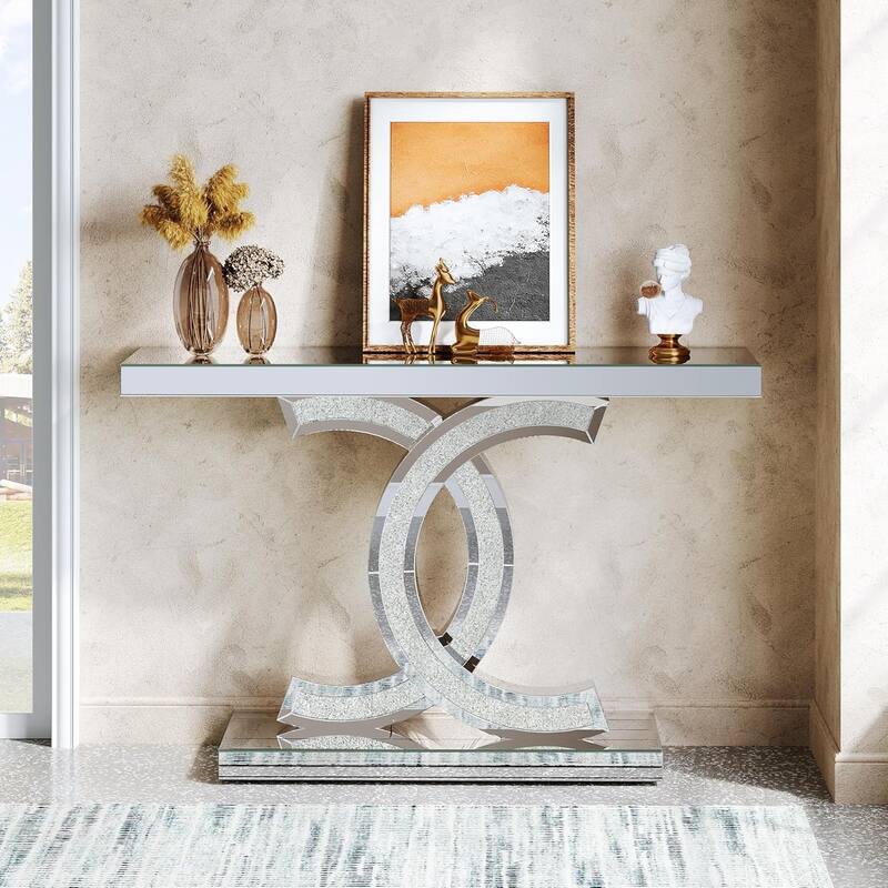 Console Table, Entryway Table with Geometric Legs, Sofa Table - 11.81"D x 39.37"W x 31.49"H
