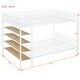 preview thumbnail 12 of 16, Twin Over Full Metal Bunk Bed Frame, Upper Bunk with Side storage Shelves, Lower Bed with 5-Tier Shelves