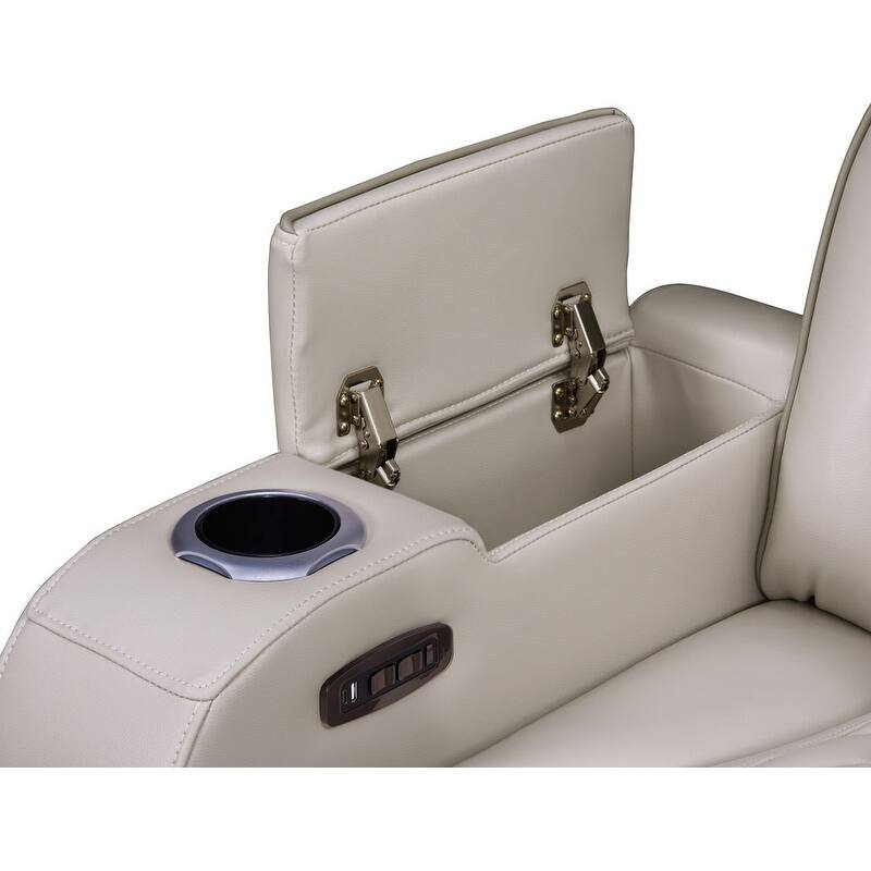 Jazz 37"W Leather Aire Transformer Power Reclining Chair w/Power Headrest, LED Lights, USB & USB-C Ports, Storage & Cupholders