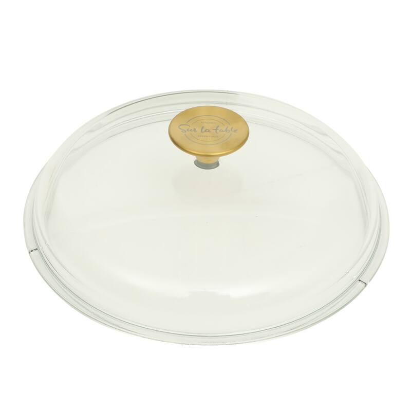 Sur La Table Enamel-Coated Cast Iron Dutch Oven Pot with Oven Safe Glass Lid, Oven-to-Table Cookware for Stews & Braising