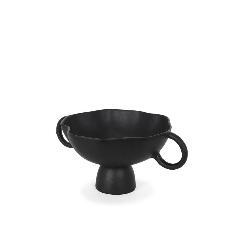 Radka Small Matte Black Metal Decorative Bowl - 11.22 x 15.55 x 6.75