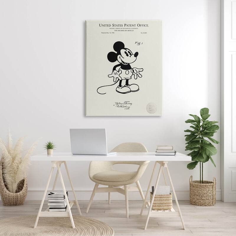 Stupell Vintage Cartoon Character Patent Canvas Wall Art, Design by Karl Hronek
