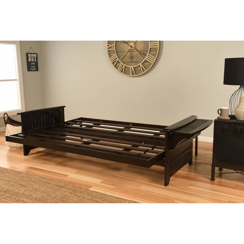 Somette Phoenix Queen-size Futon Set in Espresso Finish with Linen Mattress