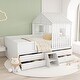 preview thumbnail 1 of 12, Full Size House Low Loft Bed White Full