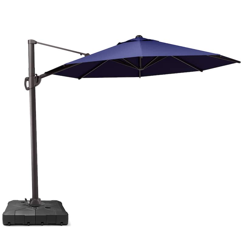 10ft Patio Cantilever Umbrella Adjustable Offset Umbrella with Weighted Base