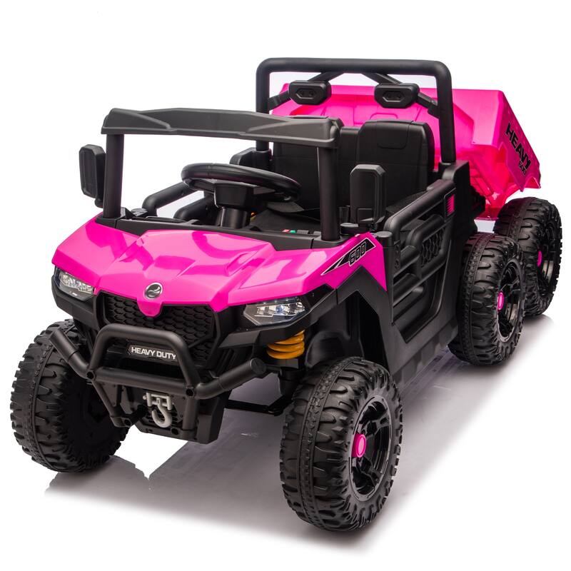 24V 440W Kids Ride On Six-wheel Electric Dump Truck W/ PC 2.4G, 4WD, Upgraded anti-collision bar, Six-wheel Suspension