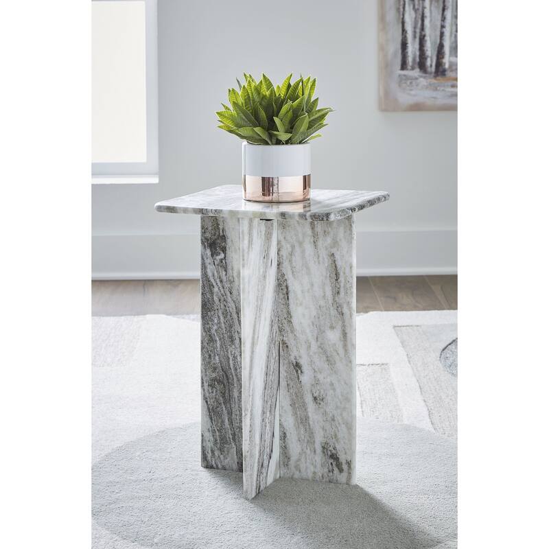 Signature Design by Ashley Keithwell Gray Accent Table - 13.5" W x 13.5" D x 20.25" H