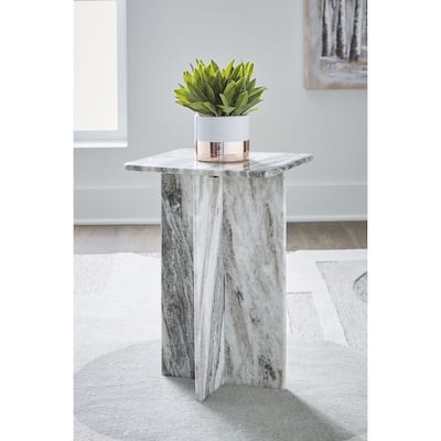 Signature Design by Ashley Keithwell Gray Accent Table - 13.5" W x 13.5" D x 20.25" H