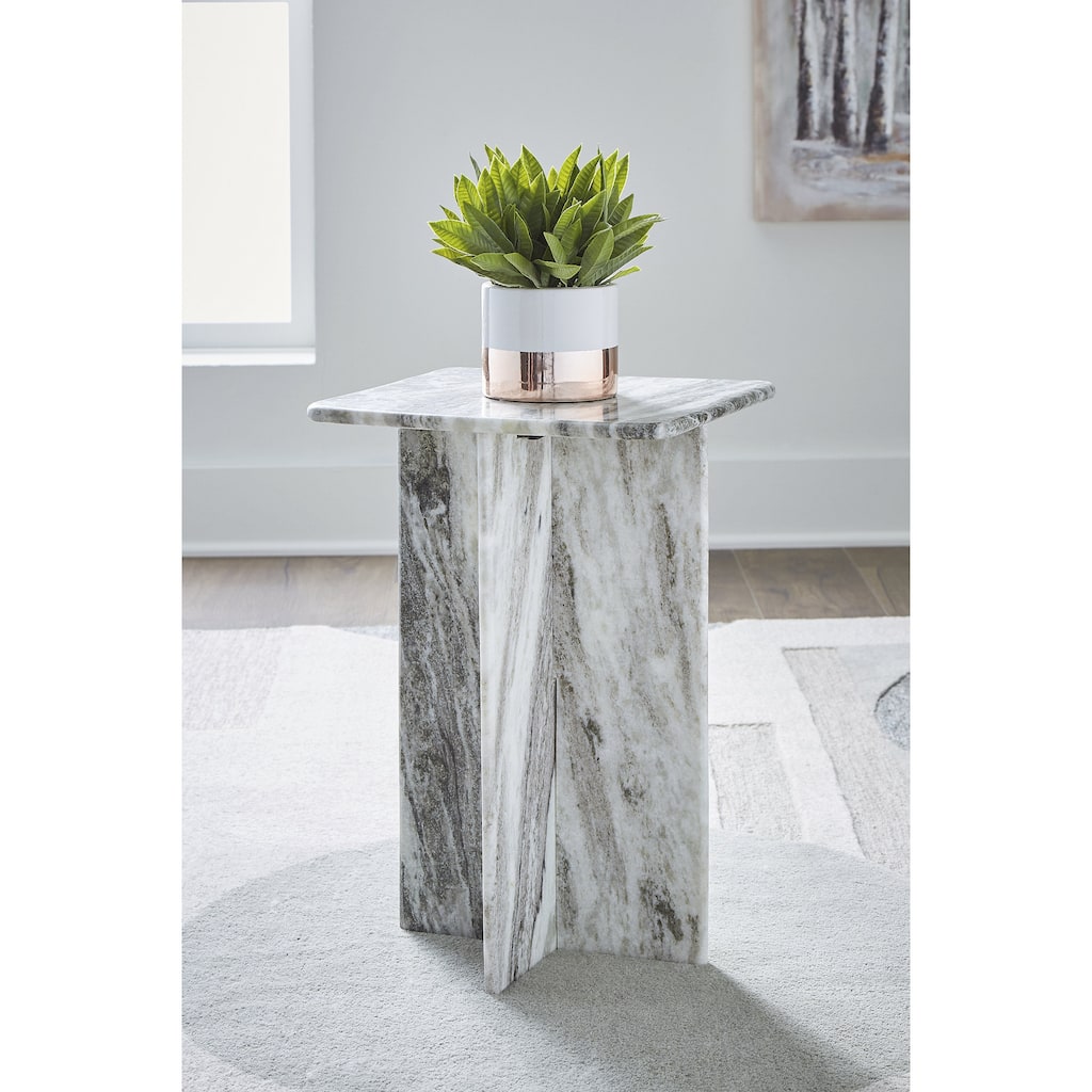 Signature Design by Ashley Keithwell Gray Accent Table - 13.5" W x 13.5" D x 20.25" H