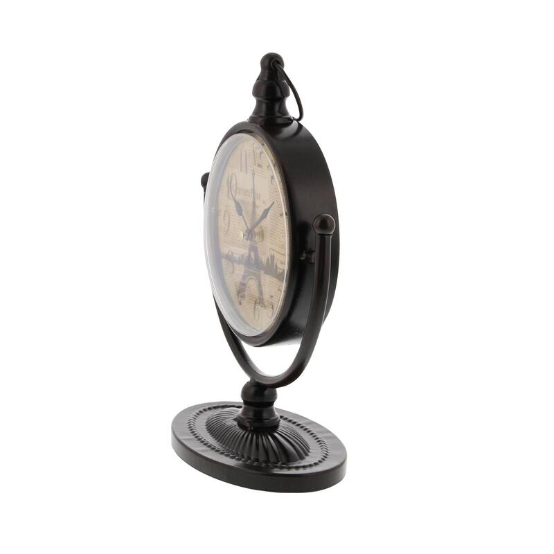 Black Metal Decorative Clock with Swing Stand (Set of 4)