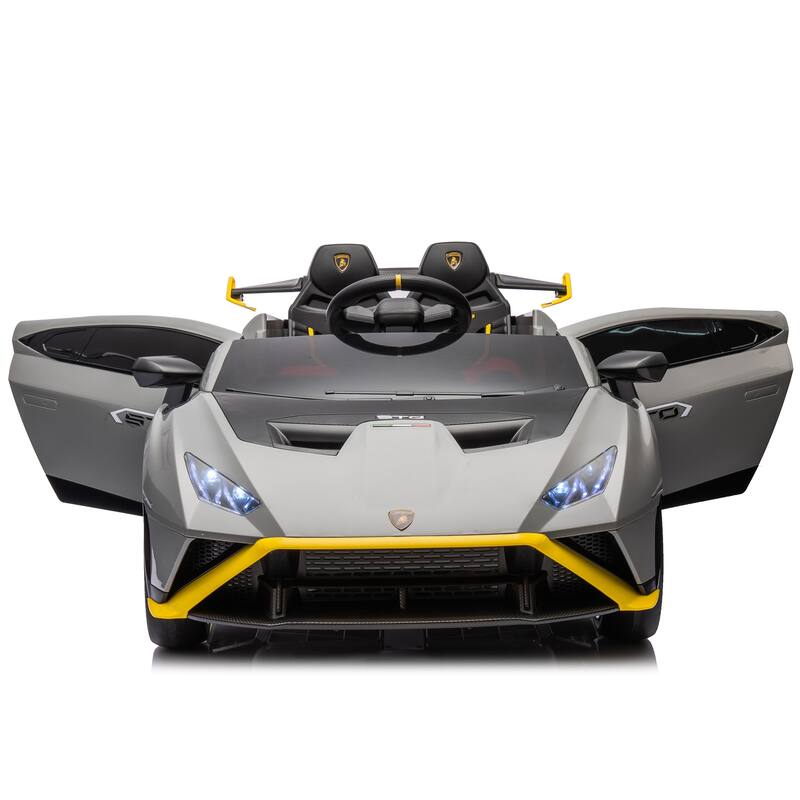 Lamborghini Huracan Sto 24V Kids Electric Ride-On Drift Car:Speeds 1.86-5.59 MPH,Ages 3-8, Foam Front Wheels,Drift Feature