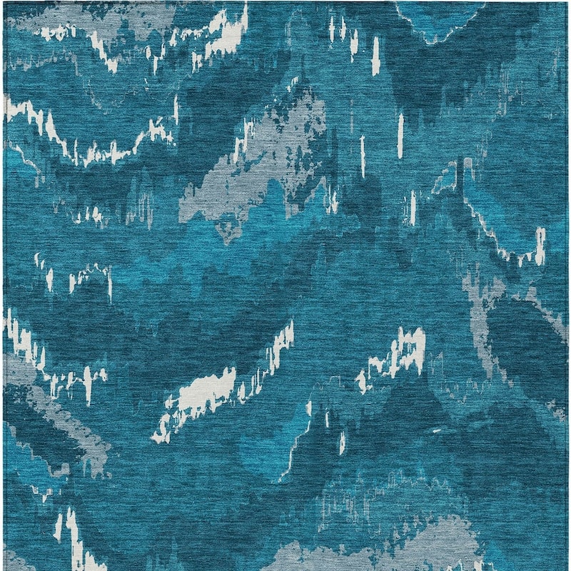 HomeRoots Abstract Transitional Rectangle Outdoor Rug