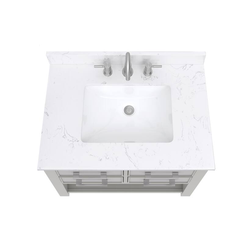Avanity Brooks 31 in. Vanity in Chilled Gray finish and Cala White Engineered Top