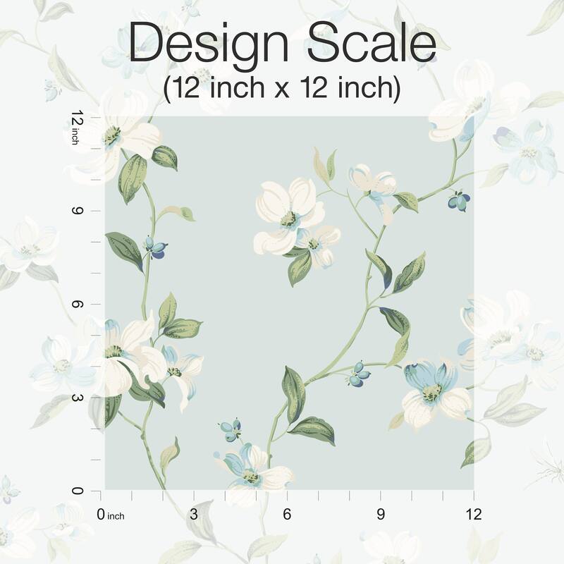 York Wallcoverings Dogwood Light Blue Wallpaper