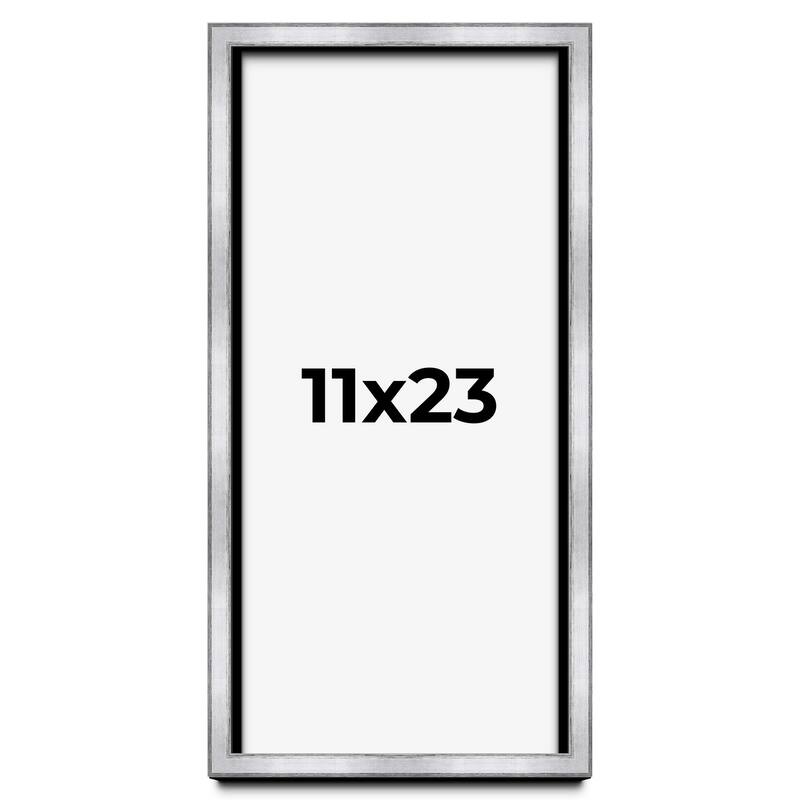 11x23 Shadow Box Frame Silver | 1.375 Inches Deep Real Wood