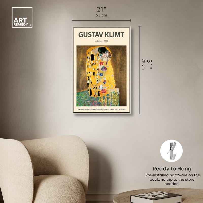 Golden Kiss Canvas by Art Remedy