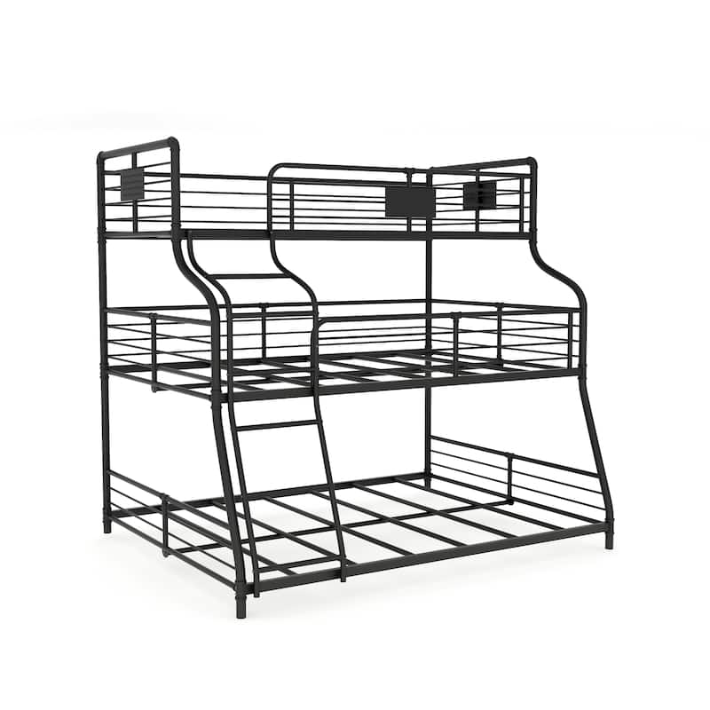 Syd Industrial Black Metal Triple Decker Bunk Bed by Furniture of America