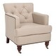 Safavieh Colin Taupe Cotton Tufted Club Chair - Thumbnail 7