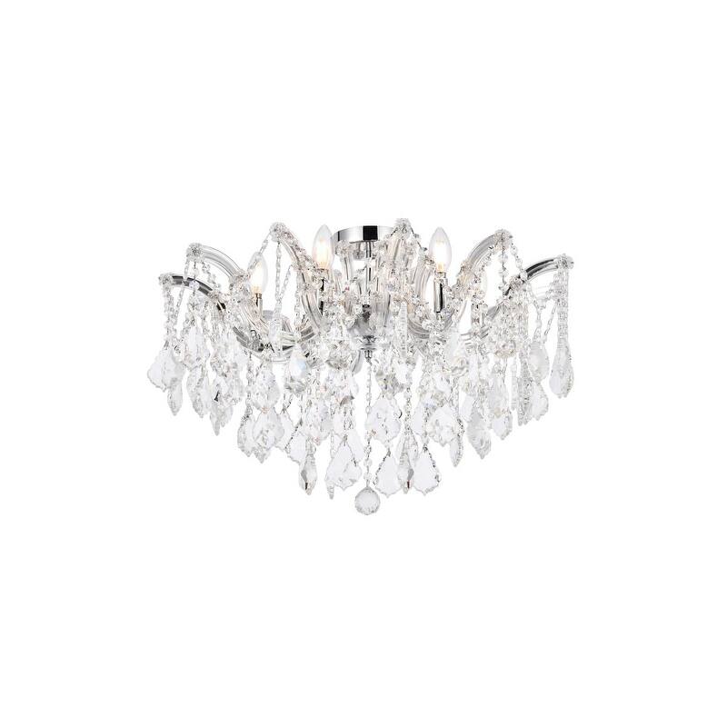 Fleur Illumination Flush Mount D:24in H:17.5in Lt:6 Chrome Finish