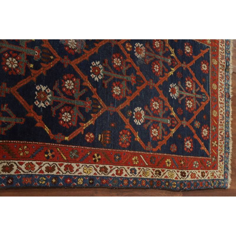 Antique Heriz Bakhshayesh Persian Runner Rug Handmade Wool Carpet - 3'5"x 13'2"