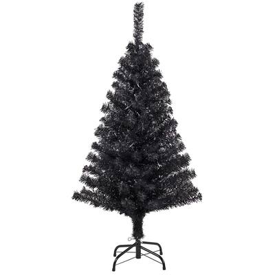 Yaheetech 4ft Pre-lit Black Tinsel Artificial Halloween Christmas Tree - N/A