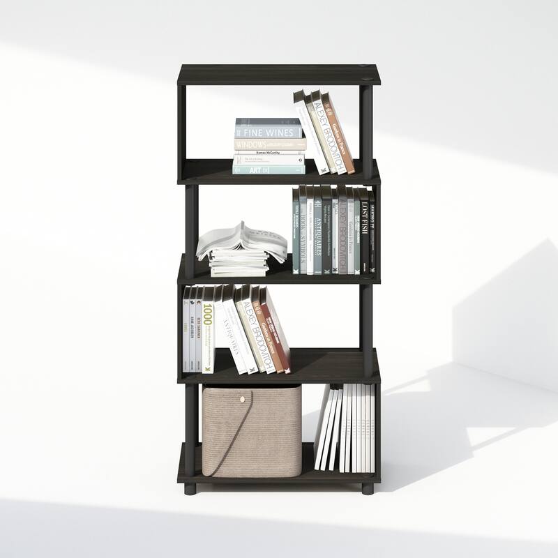 48 in. Tall Espresso Wood 5-Shelf Bookcase