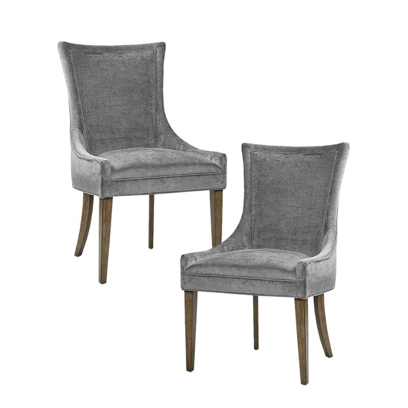 Dining Side Chair Set of 2, Retro Contrast Color Dining Chair - Dark Gray