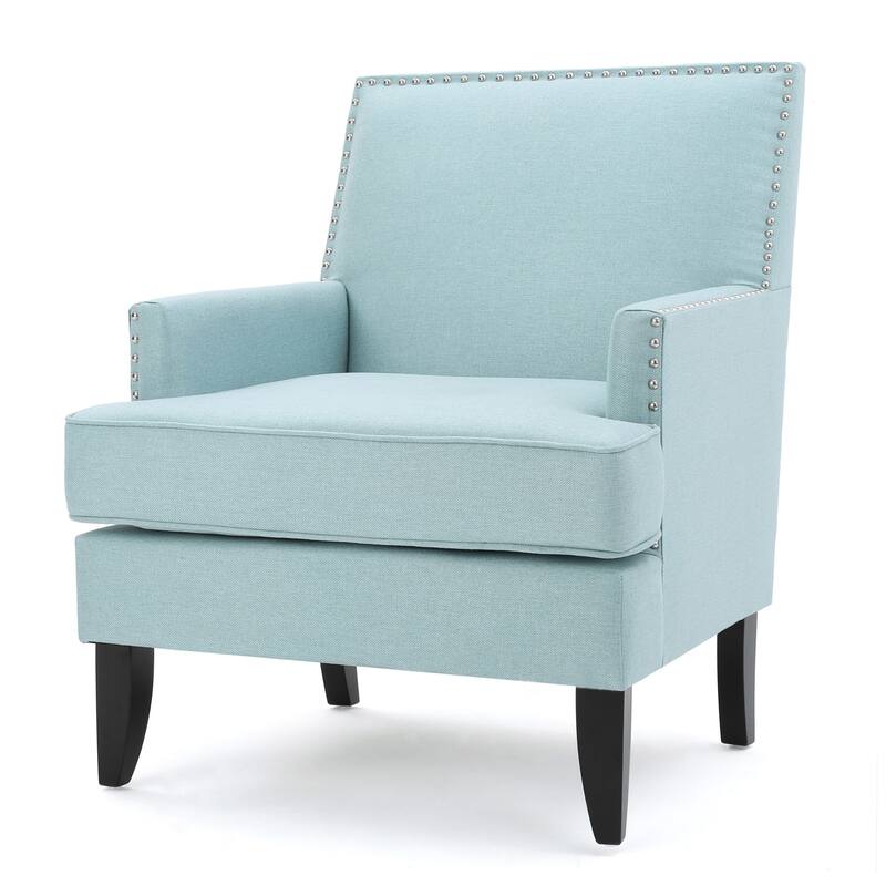 Roomfitters Upholstered Club Chair with Nailhead Trim, Modern Accent Armchair Featuring Cushioned Seat