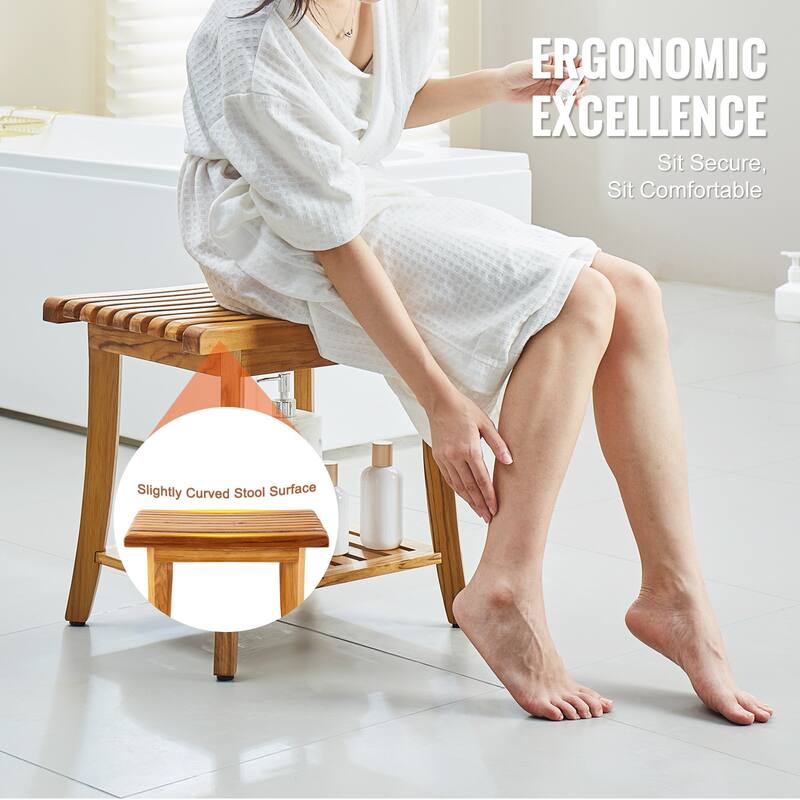 Shower Bench Waterproof Non-Slip Shower Chair Seat, for Bathroom Living Room Bedroom