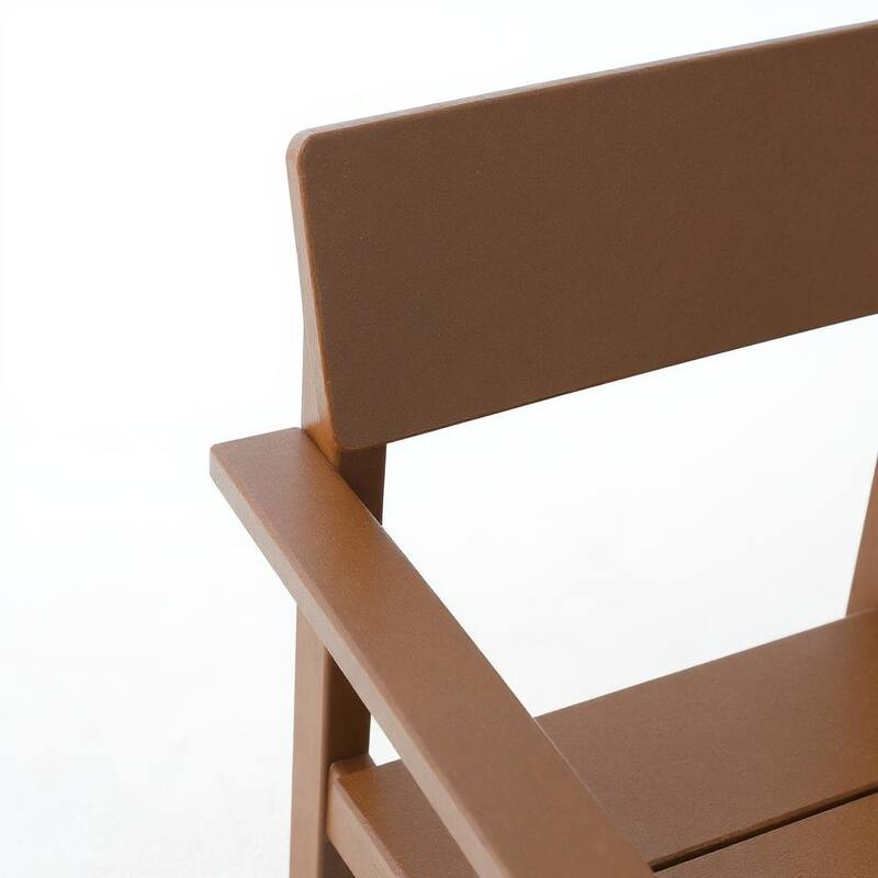 HDPE Outdoor Dining Armchairs, All-Weather Patio Chairs with Backrest & Armrests for Backyard, Deck, Porch, Garden
