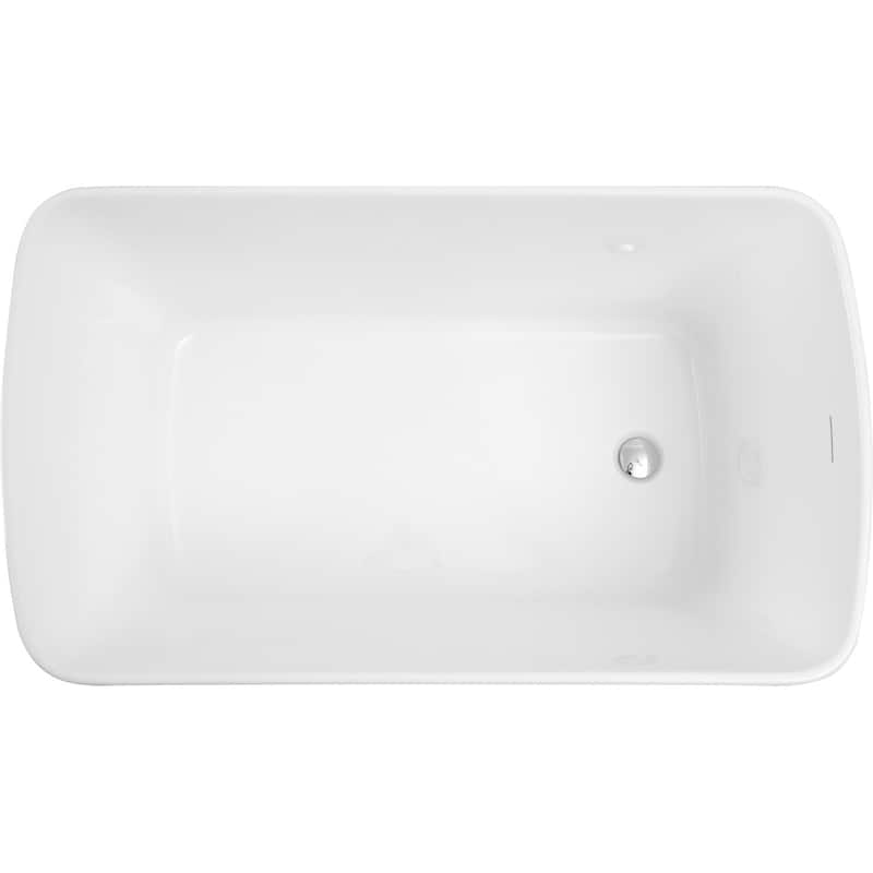 49 in. x 28 in. Acrylic Freestanding Flatbottom Soaking Bathtub