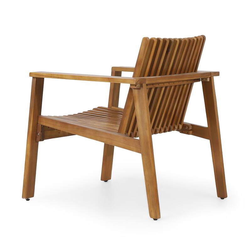 Monarch Outdoor Acacia Wood Outdoor Slatted Club Chair by Christopher Knight Home